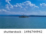 Small photo of The paddle steamer Herrsching on Lake Ammersee, Fuenfseenland, Upper Bavaria, Germany, Europe, 18. July 2018