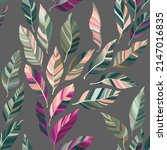 pink green leaves vector... | Shutterstock .eps vector #2147016835