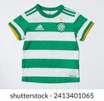 Small photo of bath, uk, 05.05.2020 Adidas AeroReady Baby Celtic Football 2020-21 Celtic Home Shirt 12-18 months