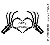 stay spooky love with skeleton... | Shutterstock .eps vector #2172774035