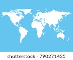 white blank world map  isolated ... | Shutterstock .eps vector #790271425