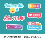 follow and like me stickers... | Shutterstock . vector #1563193732