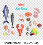 seafood set design flat fish... | Shutterstock . vector #469693235