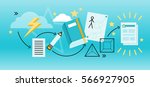 design process banner flat... | Shutterstock . vector #566927905