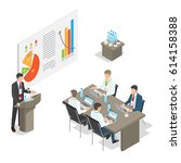 business meeting top managers... | Shutterstock .eps vector #614158388