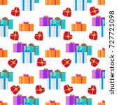 adorned festive present boxes... | Shutterstock . vector #727721098