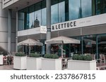 Small photo of London, UK - July 06, 2023: Slug and Lettuce bar and restaurant in St Katharine Docks, a former dock and now a mixed-used district and London's only marina in Central London.