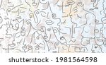 one line drawing. abstract face ... | Shutterstock .eps vector #1981564598