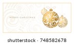 vector christmas greeting card... | Shutterstock .eps vector #748582678