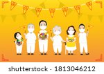 vector illustration with new... | Shutterstock .eps vector #1813046212