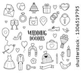 vector doodle wedding hand... | Shutterstock .eps vector #1306519795