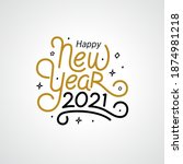 happy new year 2021 with... | Shutterstock .eps vector #1874981218