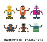 set of robot toys in various... | Shutterstock .eps vector #1933634198