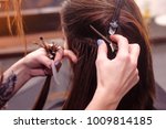 hair extension in a professional beauty salon.Barbershop