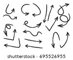 set of hand drawn arrows for... | Shutterstock .eps vector #695526955