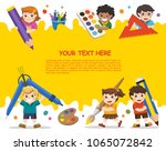 back to school. happy school... | Shutterstock .eps vector #1065072842