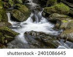 Small photo of Long exposure of a waterfall on the East Lyn river at Watersmeet In Exmoor National Park
