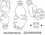 crumpled plastic bottles... | Shutterstock .eps vector #2033904398
