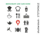 restaurant and cafe icons set... | Shutterstock .eps vector #1727245612