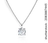 Small photo of Big Diamond Solitaire Necklace with Chain
