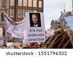 Small photo of Billboard Arie, haal on(derwijs) uit Het Slob At The Education Demonstration On The Dam The Netherlands 2019