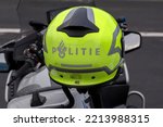 Small photo of Police Motor Helm At Amsterdam The Netherlands 10-10-2022
