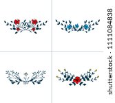 hand drawn romantic floral... | Shutterstock .eps vector #1111084838
