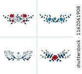 hand drawn romantic floral... | Shutterstock . vector #1162061908
