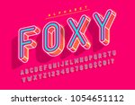 condensed display font popart... | Shutterstock .eps vector #1054651112