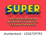 trendy 3d comical font design ... | Shutterstock .eps vector #1526729792
