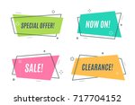 flat linear promotion ribbon... | Shutterstock .eps vector #717704152