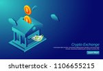 crypto exchange concept with... | Shutterstock .eps vector #1106655215