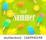 colorful ice creams and lemon... | Shutterstock .eps vector #1369940198