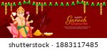happy ganesh chaturthi header... | Shutterstock .eps vector #1883117485