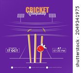cricket championship concept... | Shutterstock .eps vector #2049341975