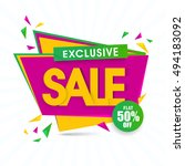 exclusive sale with flat 50 ... | Shutterstock .eps vector #494183092