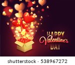 glossy hearts coming out from a ... | Shutterstock .eps vector #538967272
