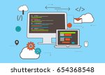 web development flat design... | Shutterstock .eps vector #654368548