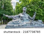 Small photo of RYAZAN, RUSSIA - AUGUST 3, 2022: Monument to Sergei Yesenin, a 20th-century Russian lyric poet known for his lyrical poems.