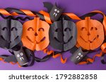 halloween decorations on bright ... | Shutterstock . vector #1792882858