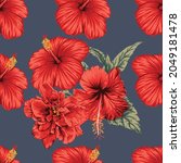 seamless pattern tropical... | Shutterstock .eps vector #2049181478