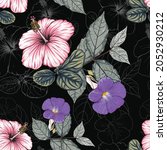 seamless floral pattern pink... | Shutterstock .eps vector #2052930212