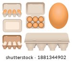 chicken eggs in carton vector... | Shutterstock .eps vector #1881344902
