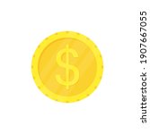 coin icon. money dollar gold... | Shutterstock .eps vector #1907667055