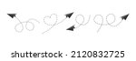 paper airplanes set. sending... | Shutterstock .eps vector #2120832725