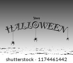 text happy halloween with gray... | Shutterstock . vector #1174461442