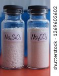 Small photo of Sodium silicate and sodium carbonate, substances used in glass production.