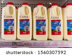 Small photo of DairyPure milk, a Dean Foods brand, at a grocery store. Dean Foods, America's biggest milk processor, filed for bankruptcy amid a steep, decades-long drop-off in milk consumption - San Jose, CA, 2019