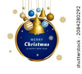 blue and gold christmas vector... | Shutterstock .eps vector #2084280292