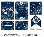 wedding invitation   save the... | Shutterstock .eps vector #1140914078